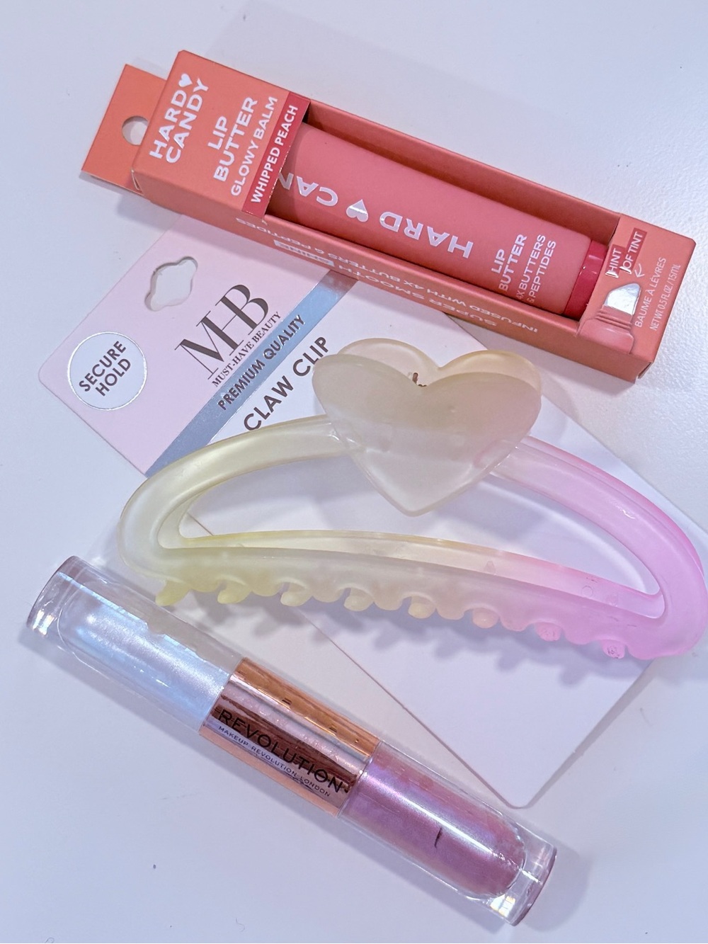 Hard Candy Lip Butter, Revolution Eyeshadow Stick & Hair Clip Bundle